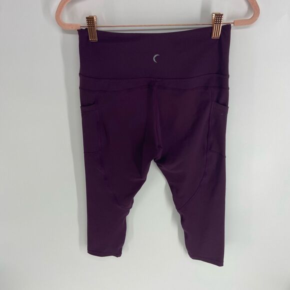 Zyia Active Women's Purple Side Pocket Cropped Capri Leggings Size 6-8 - Picture 4 of 5